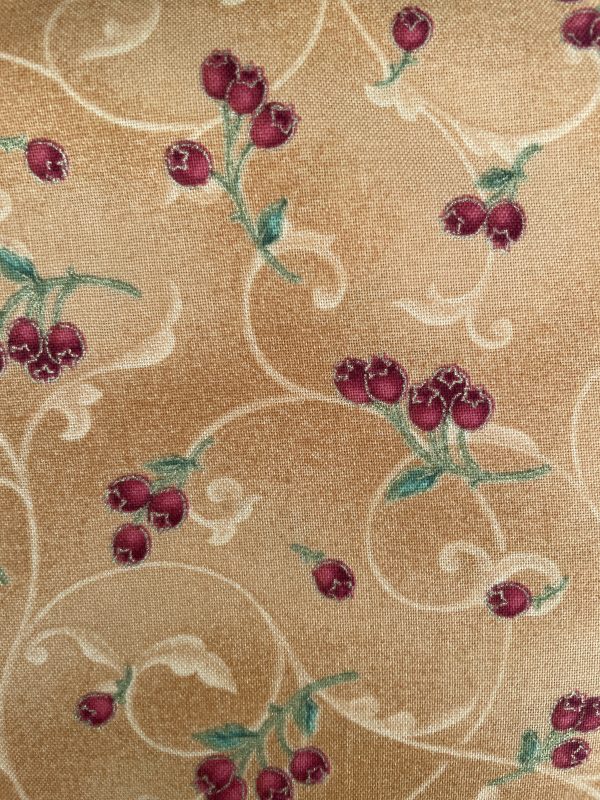 Maywood Studio 1933-S Poinsettia with Metallic Berries and Swirls Gold