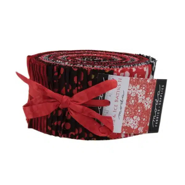 Fire & Ice Batiks II Moda Jelly Roll 40 piece assortment  2.5" x 44" Red Black