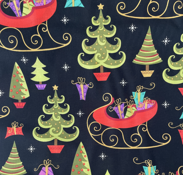 Holiday Cheer Christmas Sled Trees by VIP fabrics 1649-45689-J