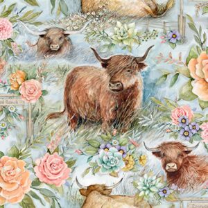 Highland Ranch Cows by Springs Fabric
