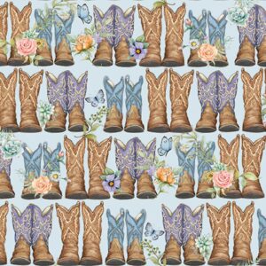 Highland Ranch Cowboy Cowgirl Boots by Springs Fabric